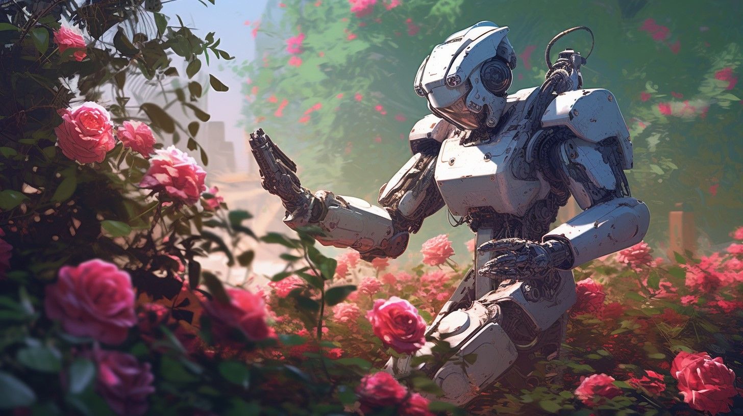 robot doing gardening